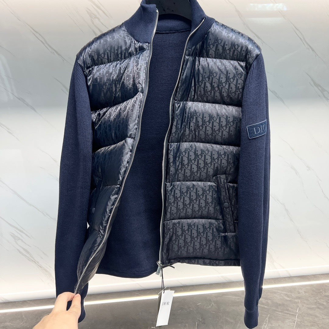 Dior Oblique Jacket Virgin Wool Knit "Navy Blue"