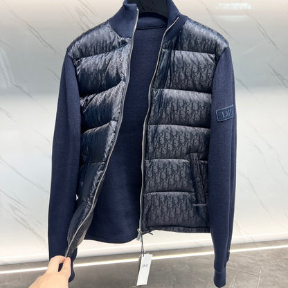 Dior Oblique Jacket Virgin Wool Knit "Navy Blue"