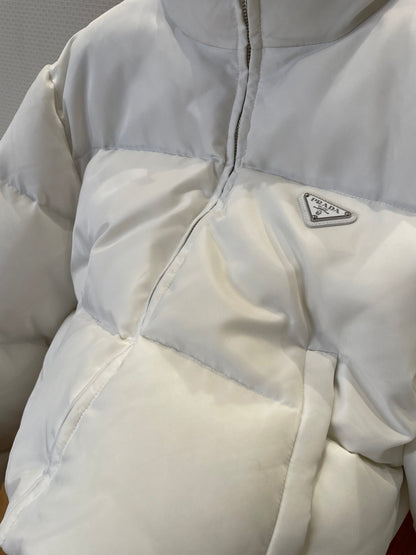 Prada Re-Nylon Short Down Jacket "White"
