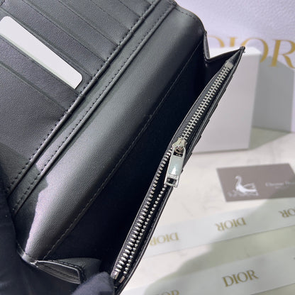 Dior Long Wallet CD Diamond Coated Canvas