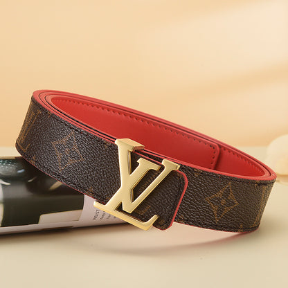 Louis Vuitton LV Initiales 30mm Reversible Belt "Monogram Eclipse" and "Red"