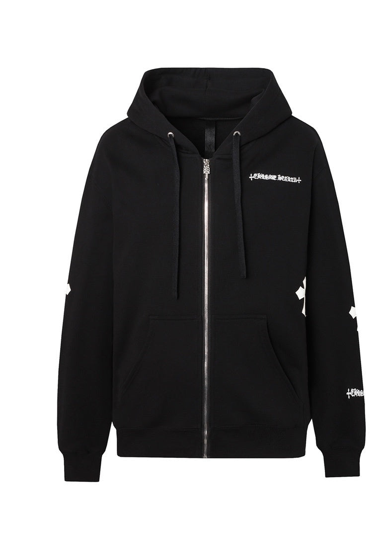 Chrome Hearts Zip-Up Hoodie "Black-White"
