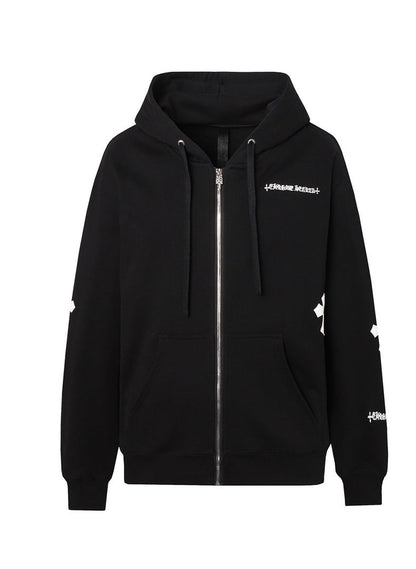 Chrome Hearts Zip-Up Hoodie "Black-White"