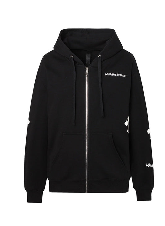 Chrome Hearts Zip-Up Hoodie "Black-White"