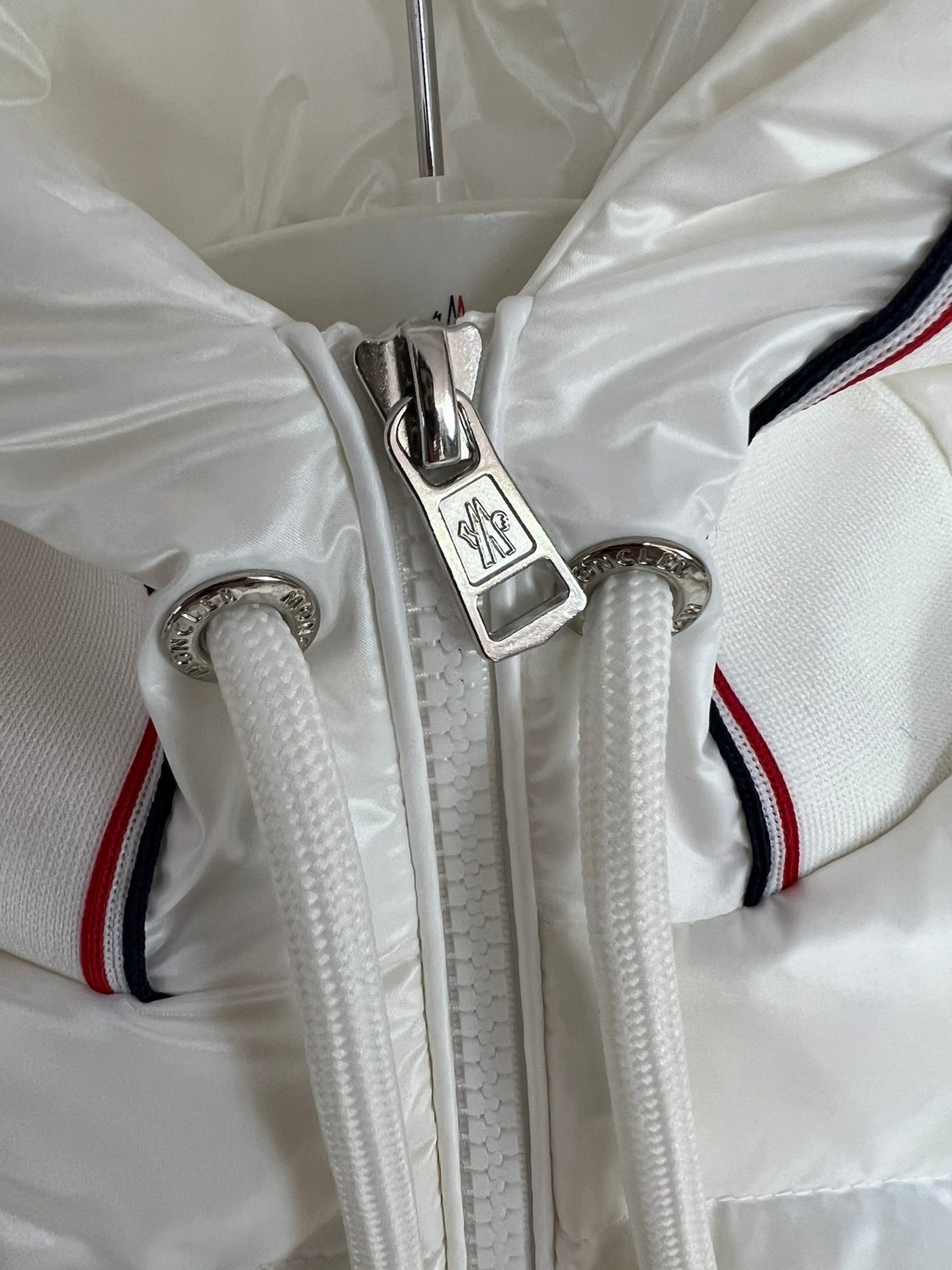 Moncler Paneled Down and Wool Jacket "White"