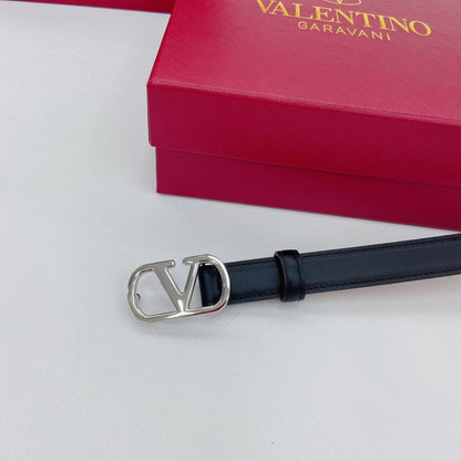 Valentino VLogo Signature 20mm Leather Belt "Black"