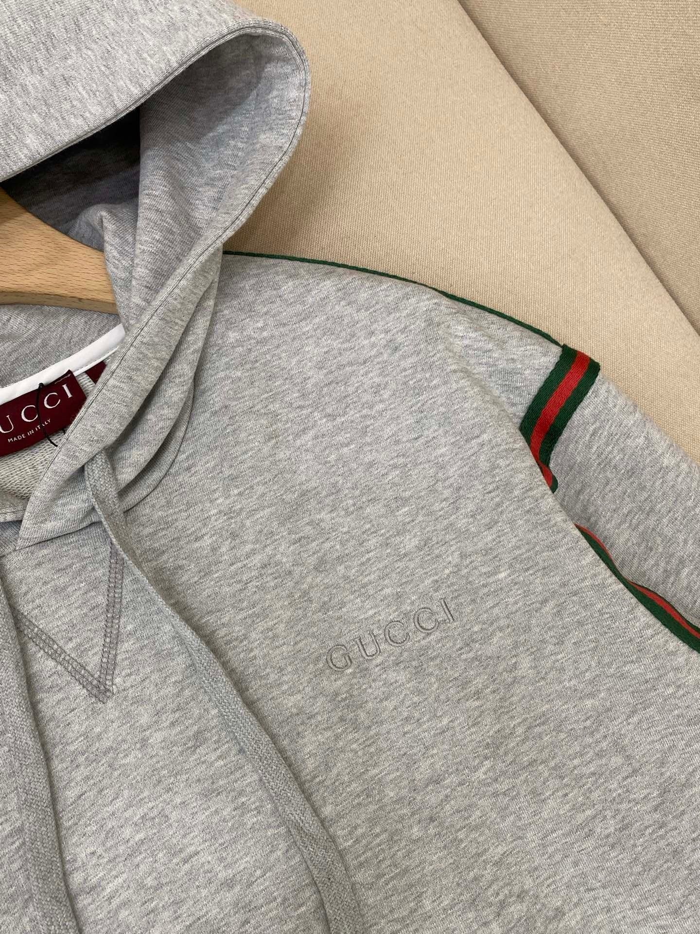 Gucci Cotton Jersey Hoodie "Grey"