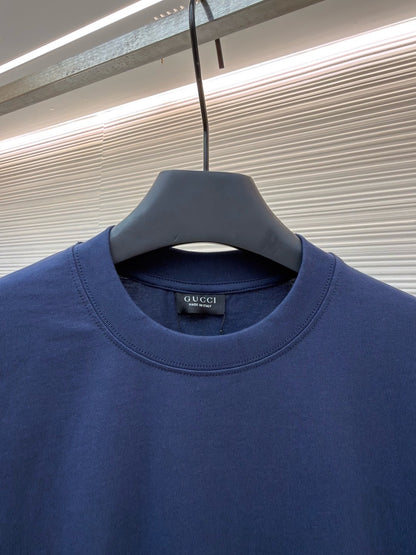 Gucci Cotton Silk Jersey T-shirt "Dark Blue"