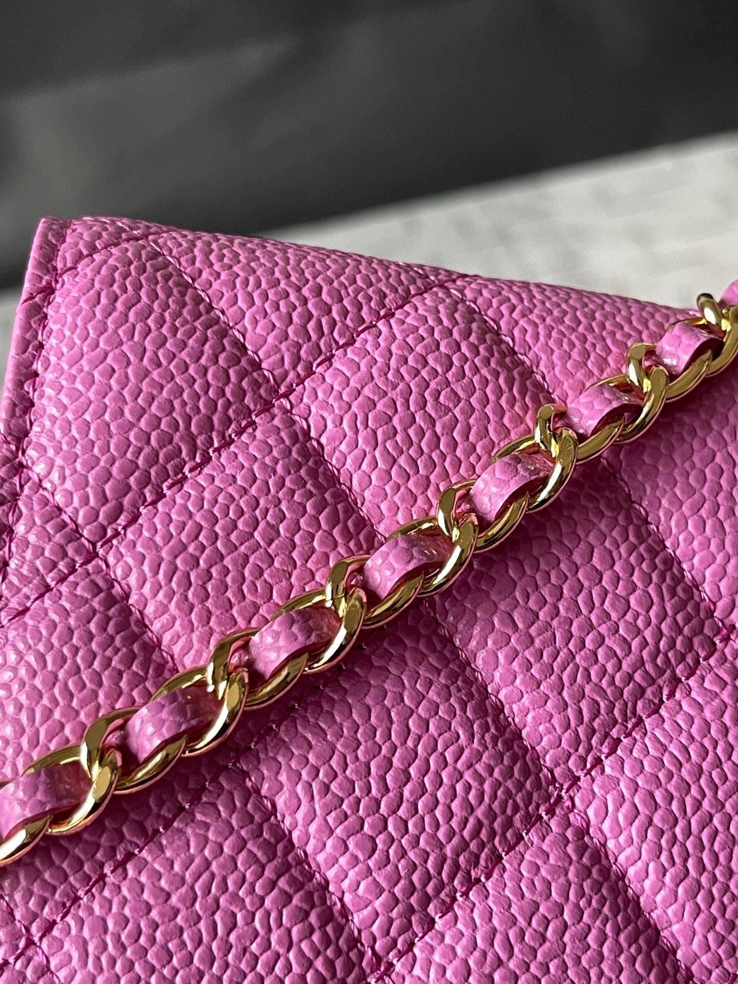 Chanel Quilted Caviar Leather Classic Wallet on Chain