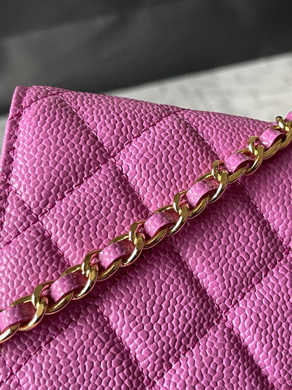 Chanel Quilted Caviar Leather Classic Wallet on Chain