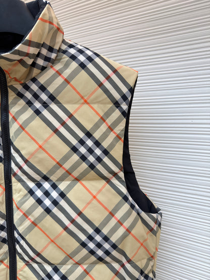 Burberry Reversible Check Down Vest "Black" and "Beige"