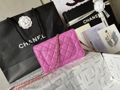 Chanel Quilted Caviar Leather Classic Wallet on Chain