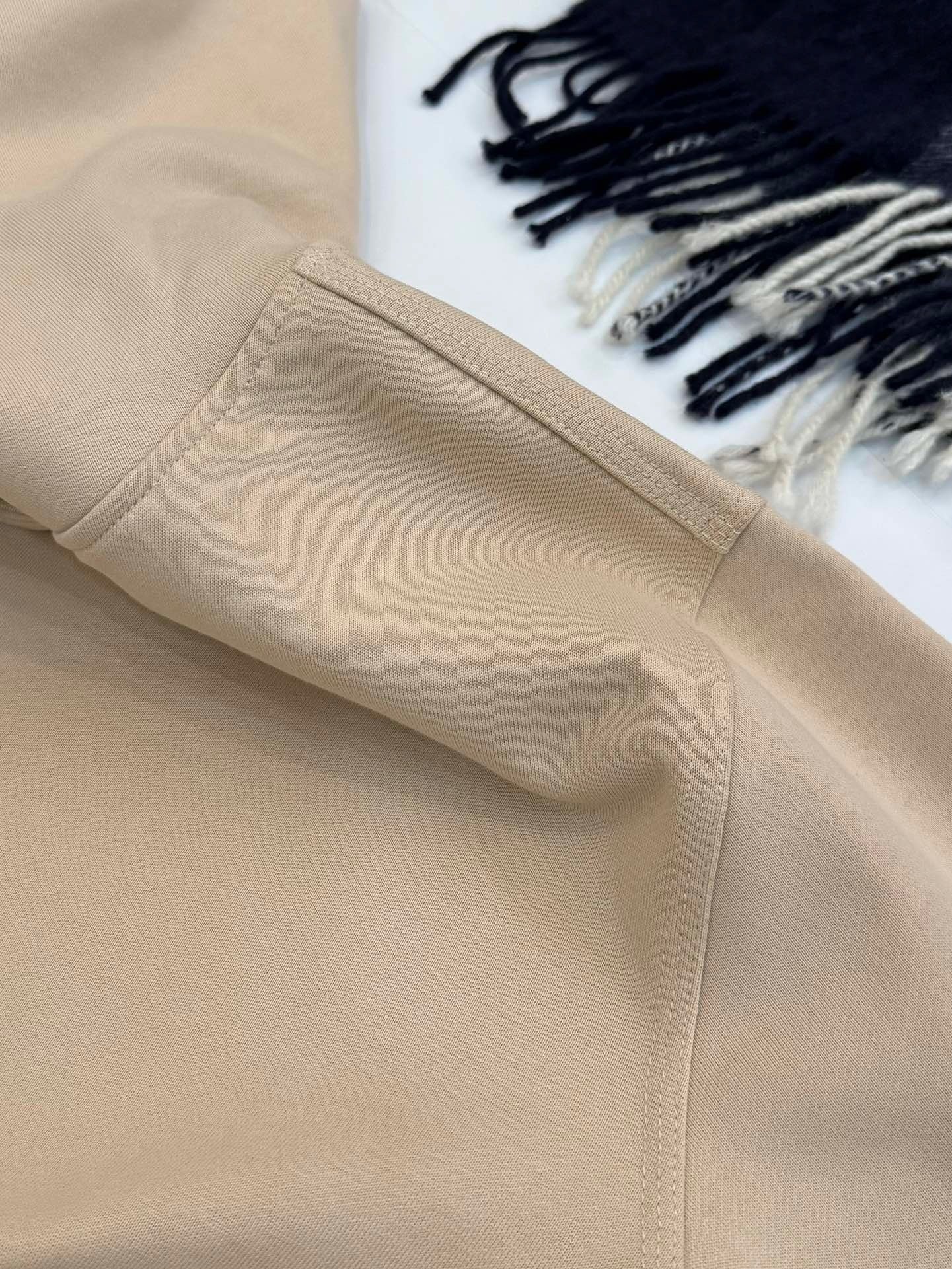 Burberry Check Label Cotton Hoodie "Beige"