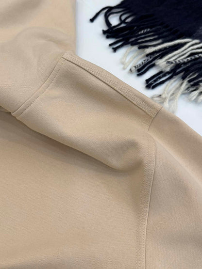 Burberry Check Label Cotton Hoodie "Beige"