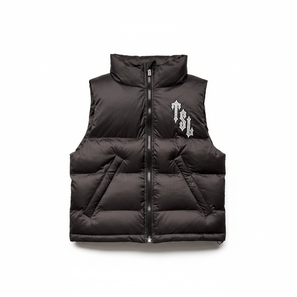 Trapstar Shooters Down Vest "Black-Reflective Logo"
