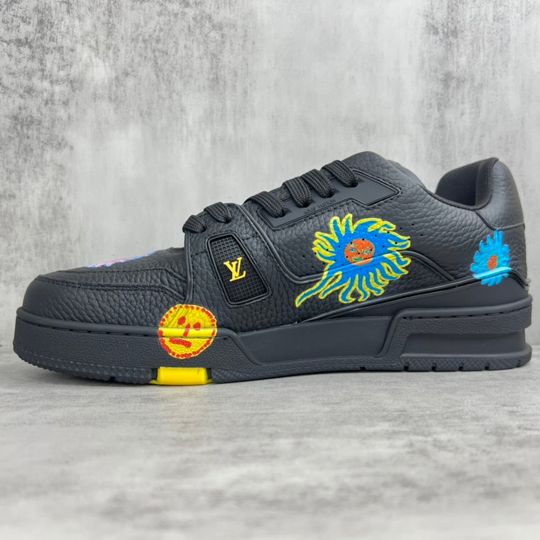 Louis Vuitton x Yayoi Kusama Trainers "Black Faces"