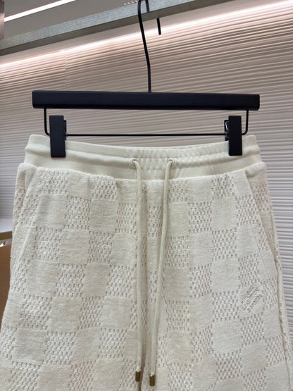 Louis Vuitton Damier French Terry Shorts "Light Beige"