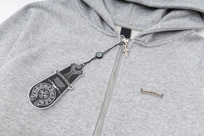 Chrome Hearts Zip-Up Hoodie "Grey-Black"