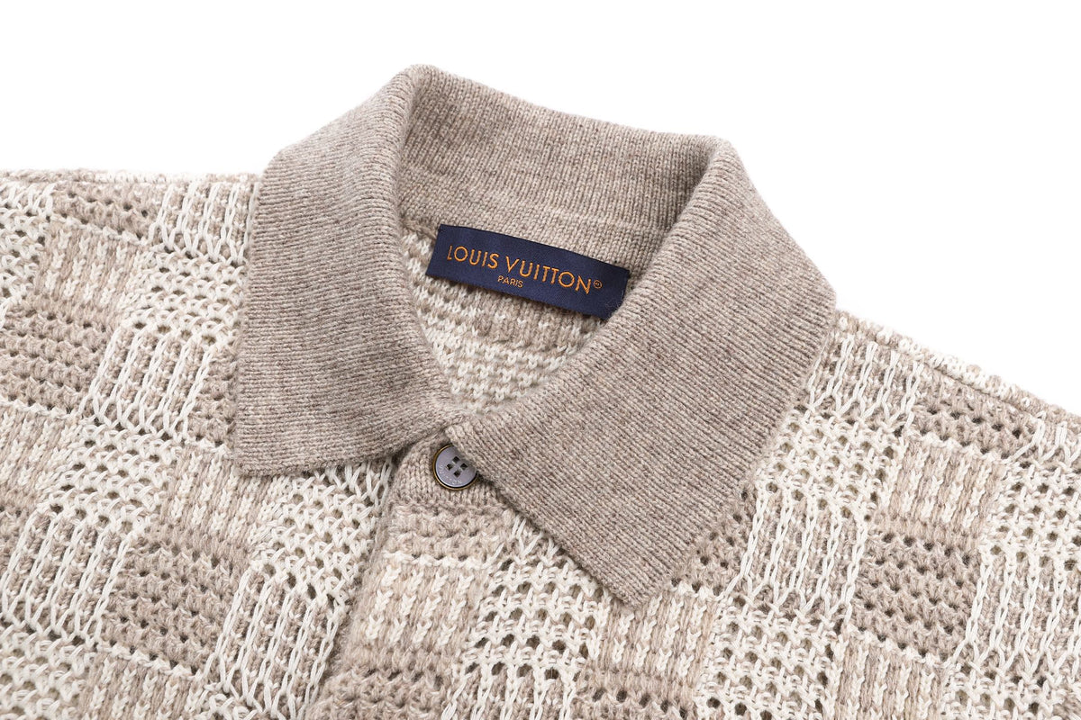 Louis Vuitton Tweedy Jacquard Check Cardigan "Beige"