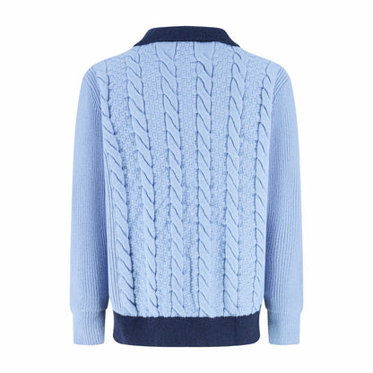 Louis Vuitton Cable-Knit Shirt Cardigan "Pale Blue"