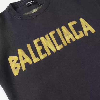 Balenciaga Double Front Sweater "Grey-Yellow"