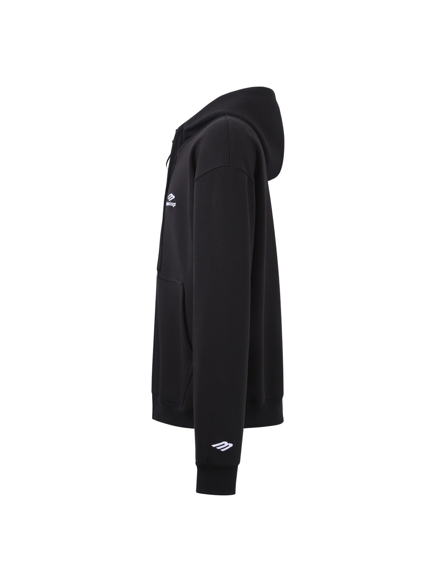 Balenciaga 3B Sports Icon Zip-up Hoodie "Black"