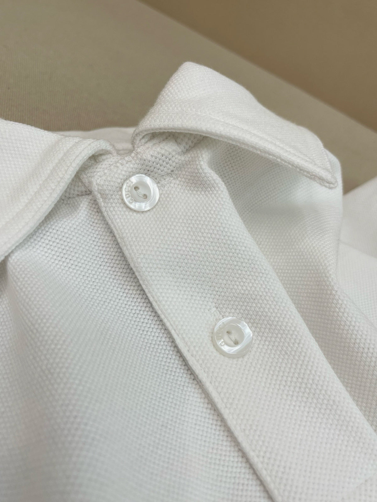 Gucci Cotton Piquet Polo Shirt with Embroidery "White"