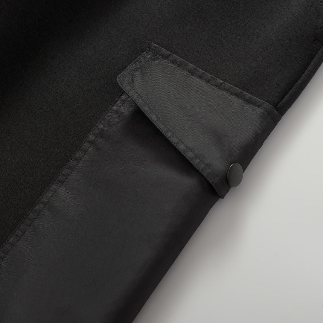 Prada Cotton Fleece Joggers with Re-Nylon Details "Black"