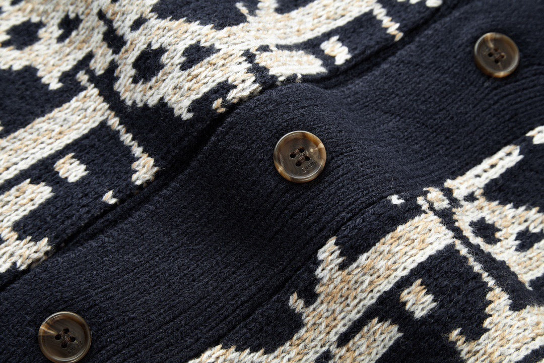 Dior Oblique Cardigan "Navy Blue Virgin Wool Jacquard"