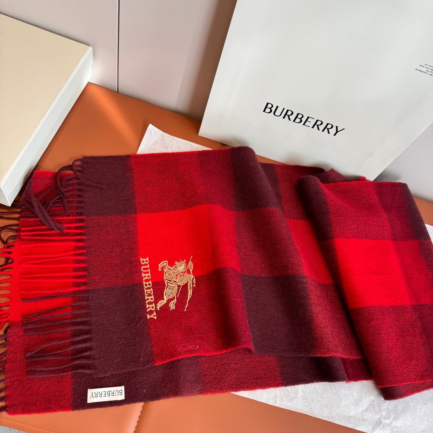 Burberry Cashmere Scarf "Red"