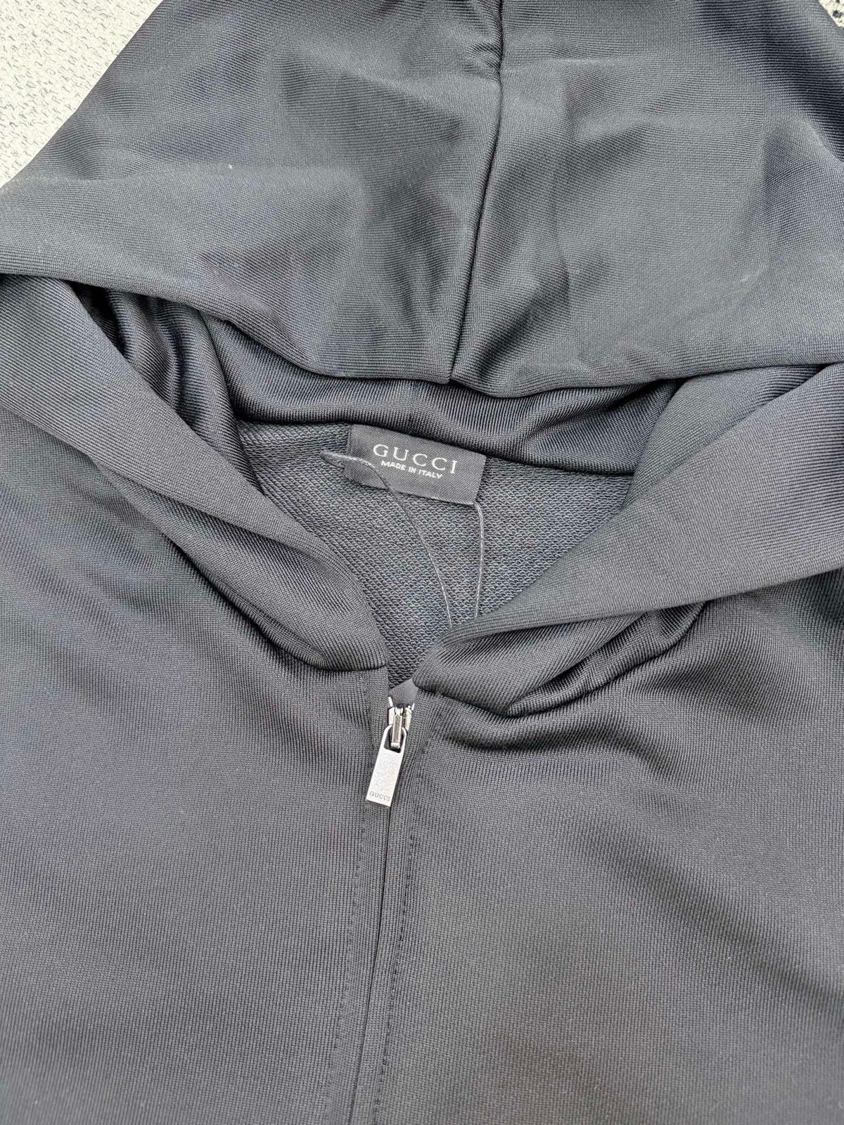 Gucci Silk Cotton Jersey Zip Jacket with Web "Black"