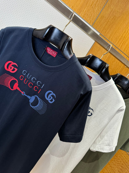 Gucci Printed Cotton Jersey T-Shirt "Navy"