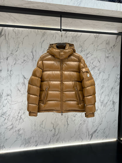 Moncler Maya Hooded Short Down Jacket "Beige"