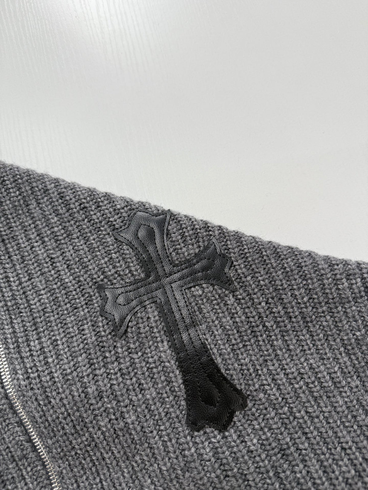 Chrome Hearts Large Cross Cashmere Knit "Grey"