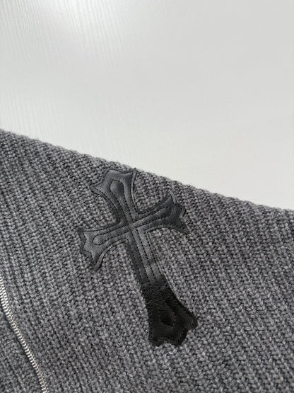 Chrome Hearts Large Cross Cashmere Knit "Grey"