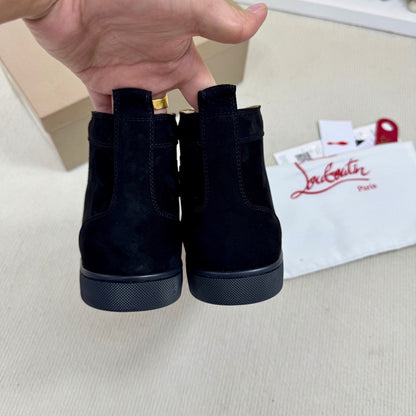 Christian Loubotin Louis High-Top Veau Velours "Black"