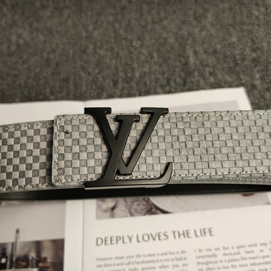 Louis Vuitton Leather Belt "Grey-Black"