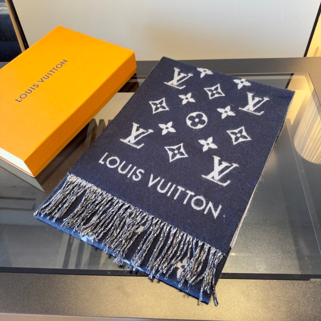 Louis Vuitton Monogram Scarf "Blue"