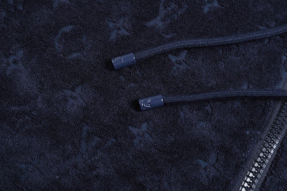 Louis Vuitton Monogram French Terry Zip-Through Hoodie "Dark Navy"