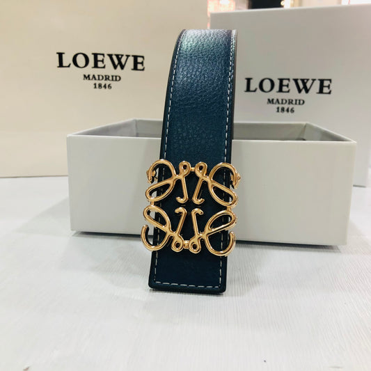 Loewe Leather Belt "Blue-Gold"