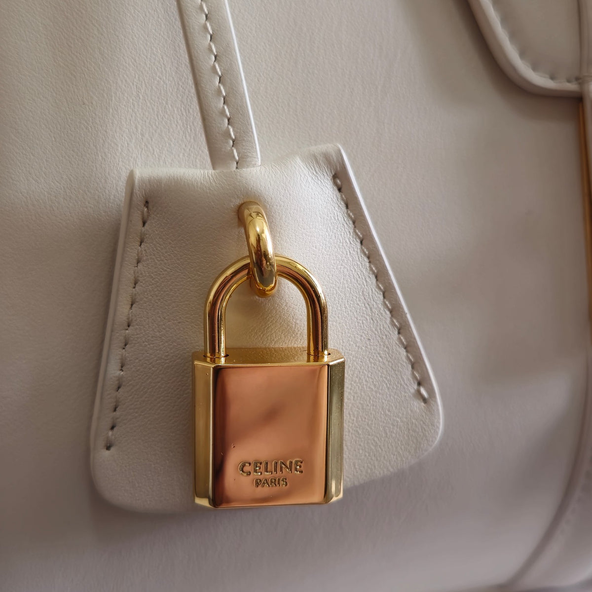 Celine Small 16 Bag in Natural Calfskin "White"
