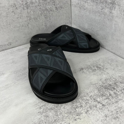 Dior CD Diamonds Slides "Black-Grey"