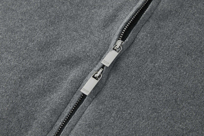 Dior Zipped Cardigan with Dior Embroidery "Gray Wool Interlock"