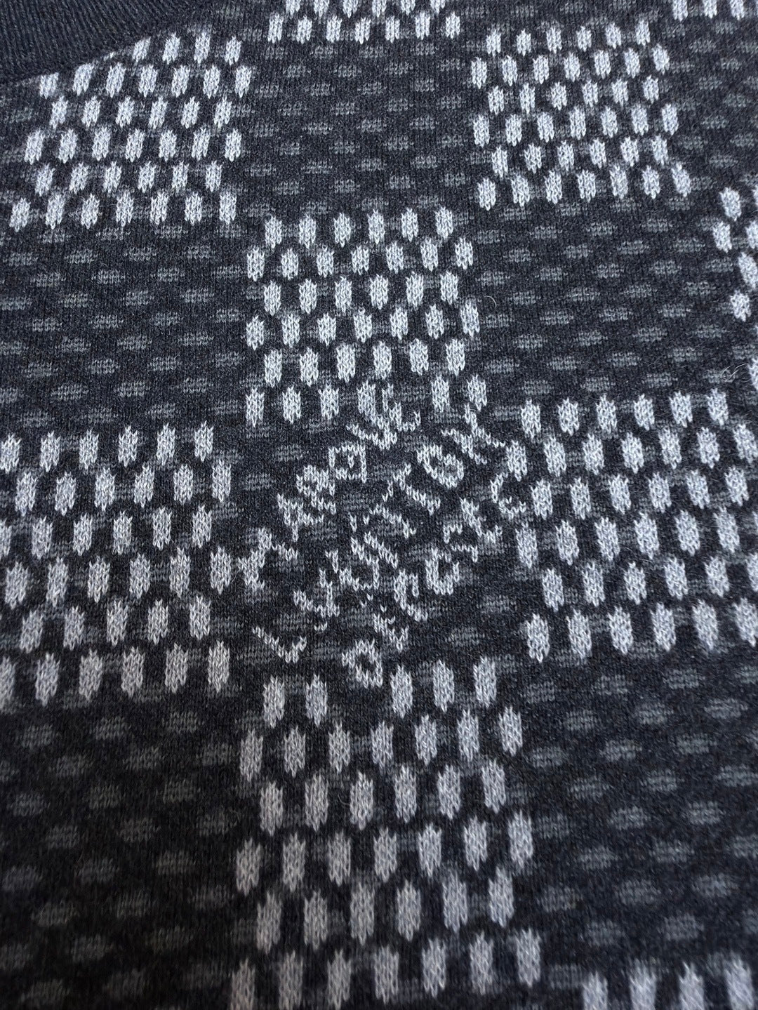 Louis Vuitton Damier Wool Crewneck Sweater "Washed Black"