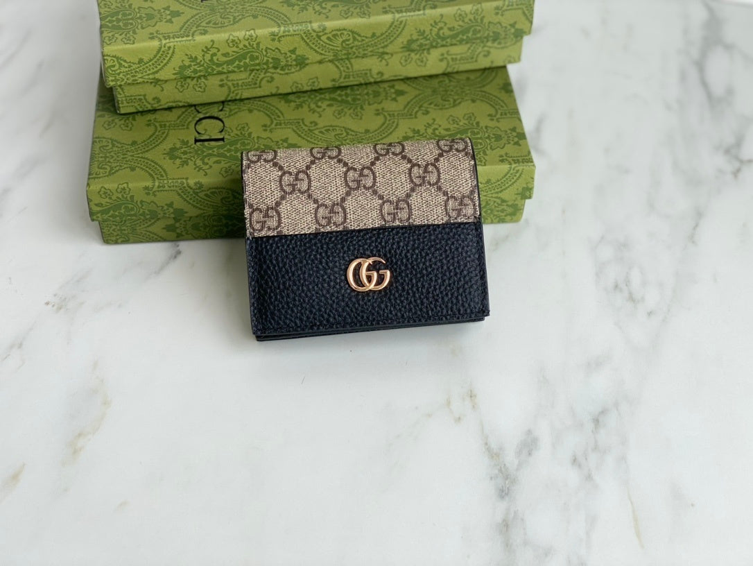 Gucci Bi-colour GG Marmont Card Case Wallet