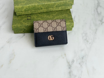 Gucci Bi-colour GG Marmont Card Case Wallet