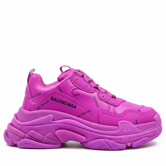 Balenciaga Triple S "Fuschia Pink-All Over Logo"