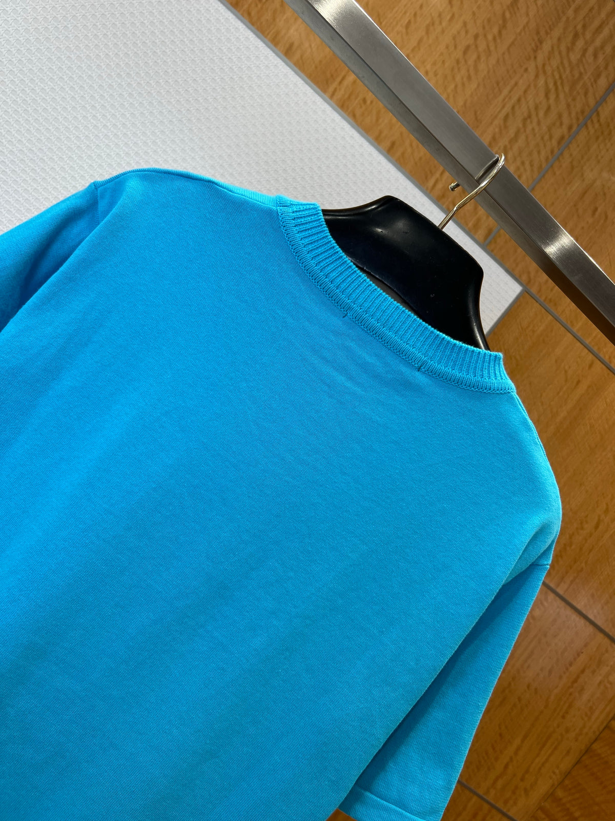 Louis Vuitton Pin-Embroidered Logo Short-Sleeve Knit T-shirt "Light Blue"