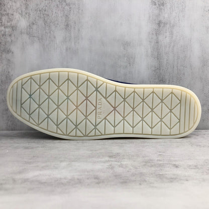 Prada Logo-Plaque Suede Loafers "Royal Blue"