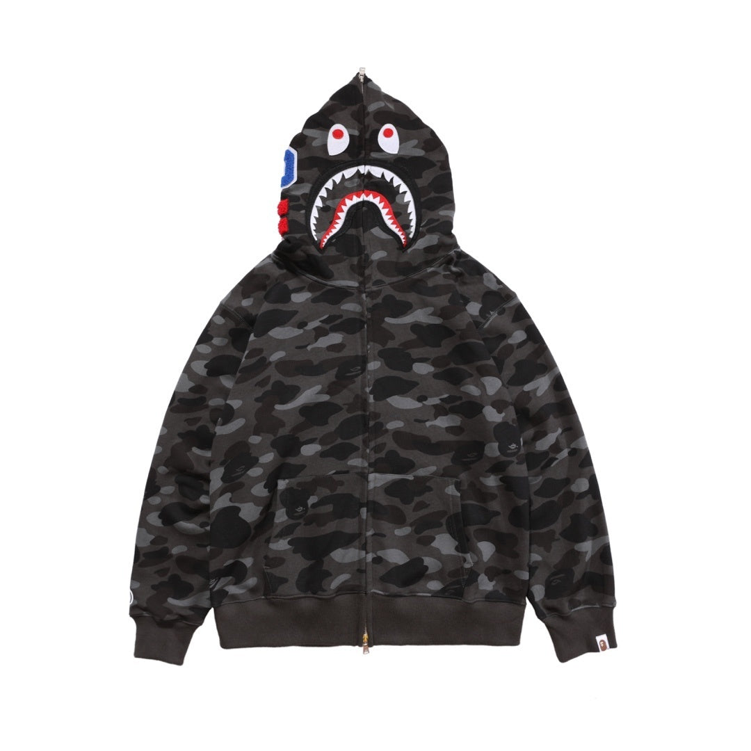BAPE Colour Camo Shark Full Zip Hoodie "Black"